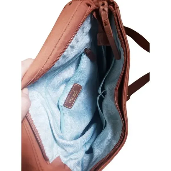 The Sak Ventura Embossed Leather Convertible Backpack/Crossbody Brown - Picture 10 of 11